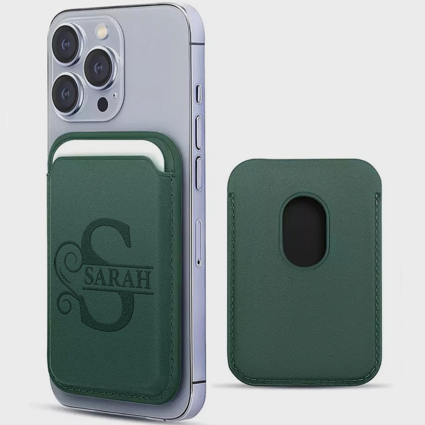 Personalized Leather Magnetic Card Holder for Phone | OFBag03