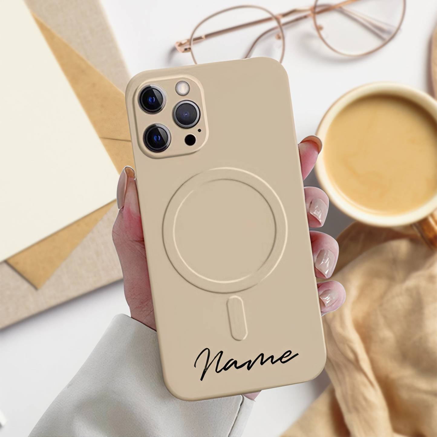 Personalised Monogram MagSafe Compatible Phone Cover Case | OFCase094