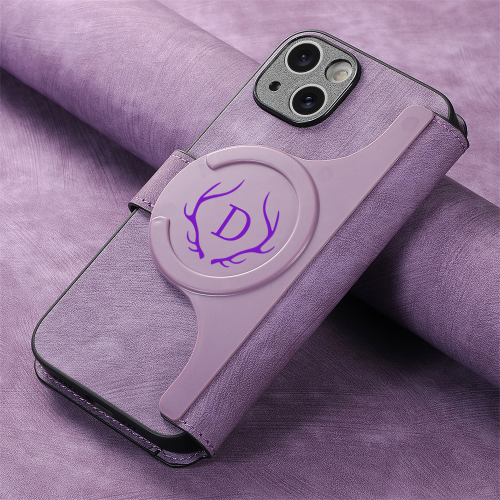 Personalised Monogram Detachable Magnetic Wallet Phone Case | OFCase136