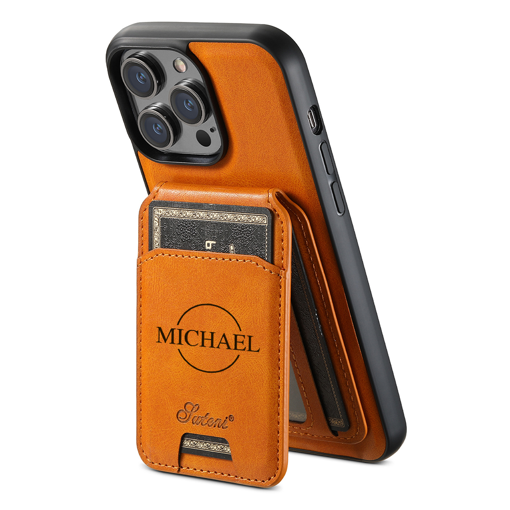 Personalised Monogram Detachable Magnetic Wallet Phone Case | OFCase137