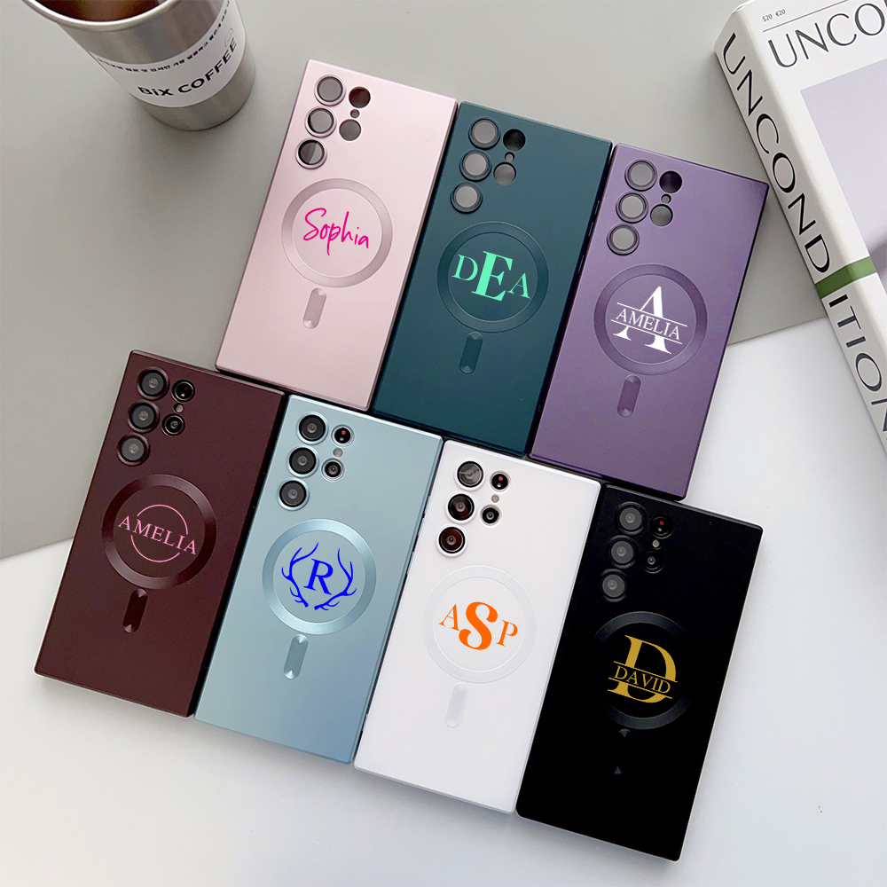 Personalized Monogram Magnetic Samsung Phone Case with Magsafe Wireless Charging | OFCase146