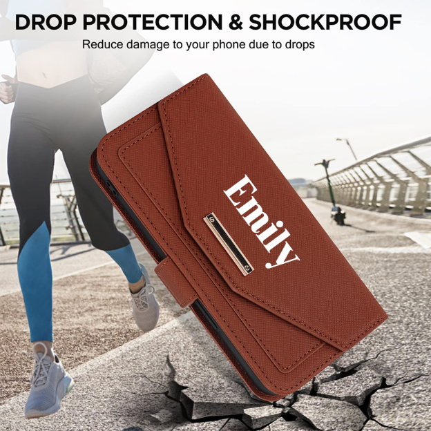 Personalised Monogram Card Holder Wallet Crossbody Phone Case for iPhone & Samsung & Google Pixel | OFCase156