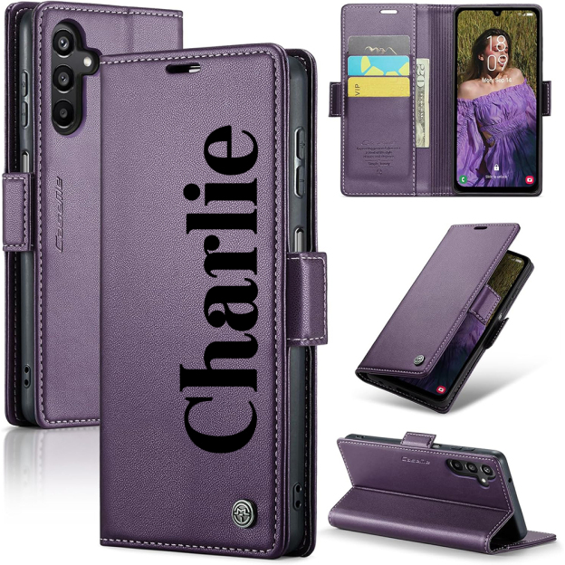 Personalised Monogram Magnetic Card Holder Wallet Phone Case for iPhone & Samsung & Google Pixel | OFCase154