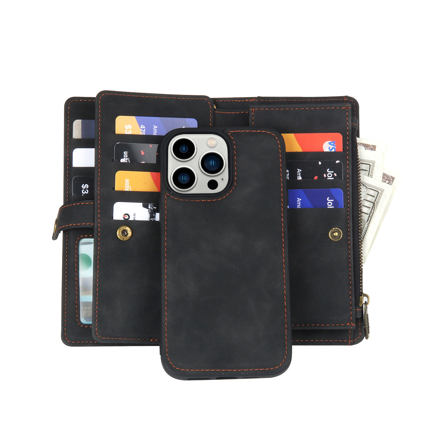 Personalised Monogram Detachable Magnetic Phone Wallet Case | OFCase133