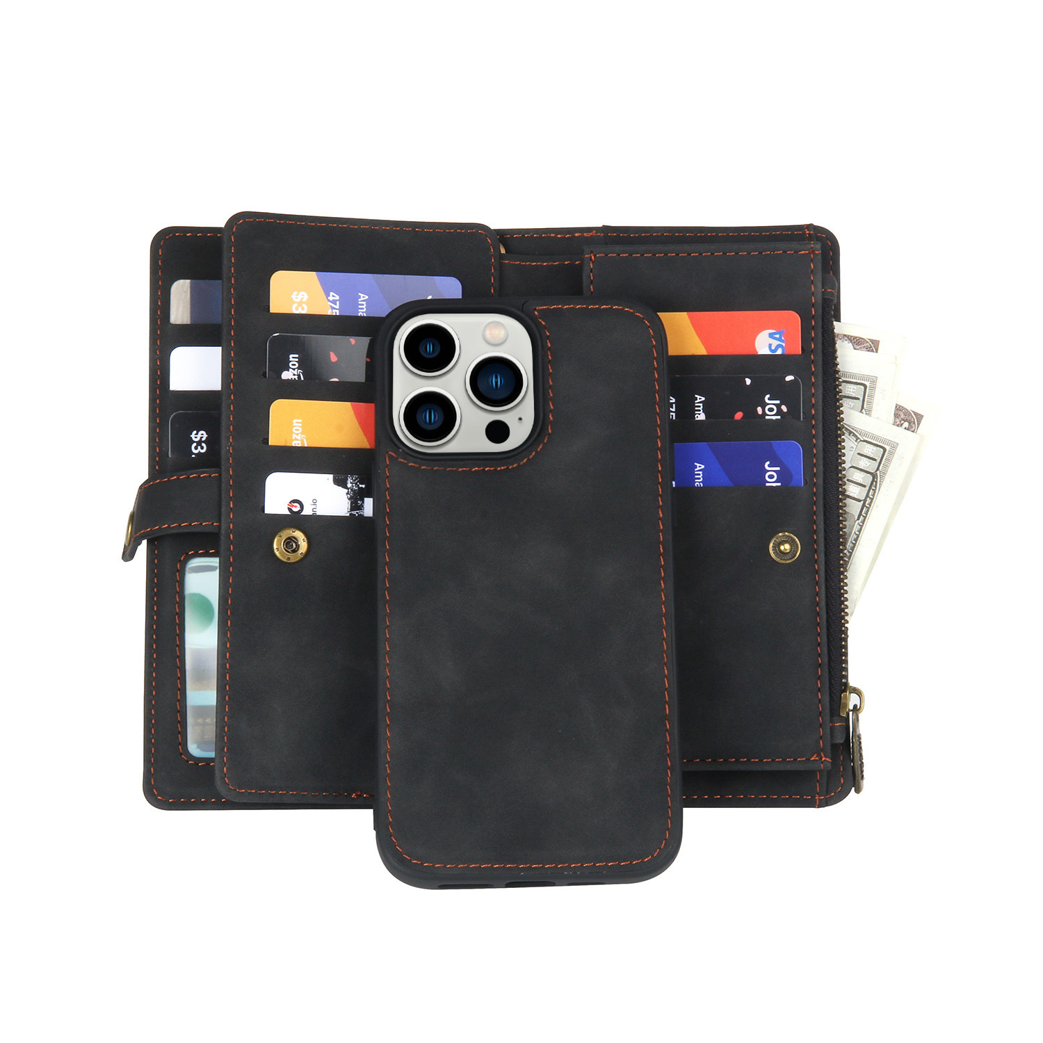 Personalised Monogram Detachable Magnetic Phone Wallet Case | OFCase133
