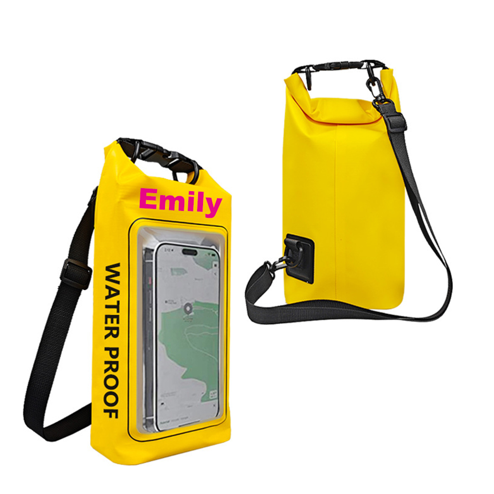 Personalized 2L Waterproof Phone Bag Backpack with Integrated Clear Phone Pouch | OFBag07