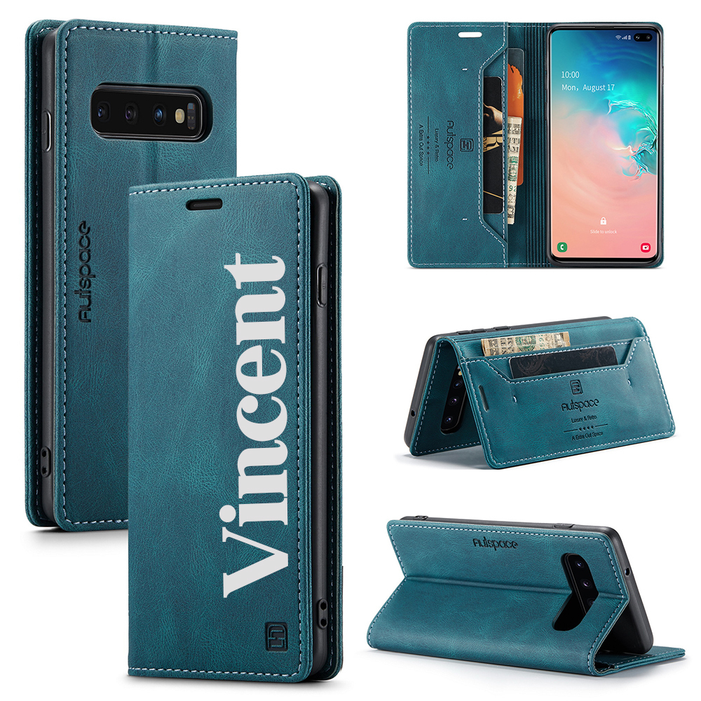 Personalised Monogram Card Holder Magnetic Wallet Phone Case | OFCase119