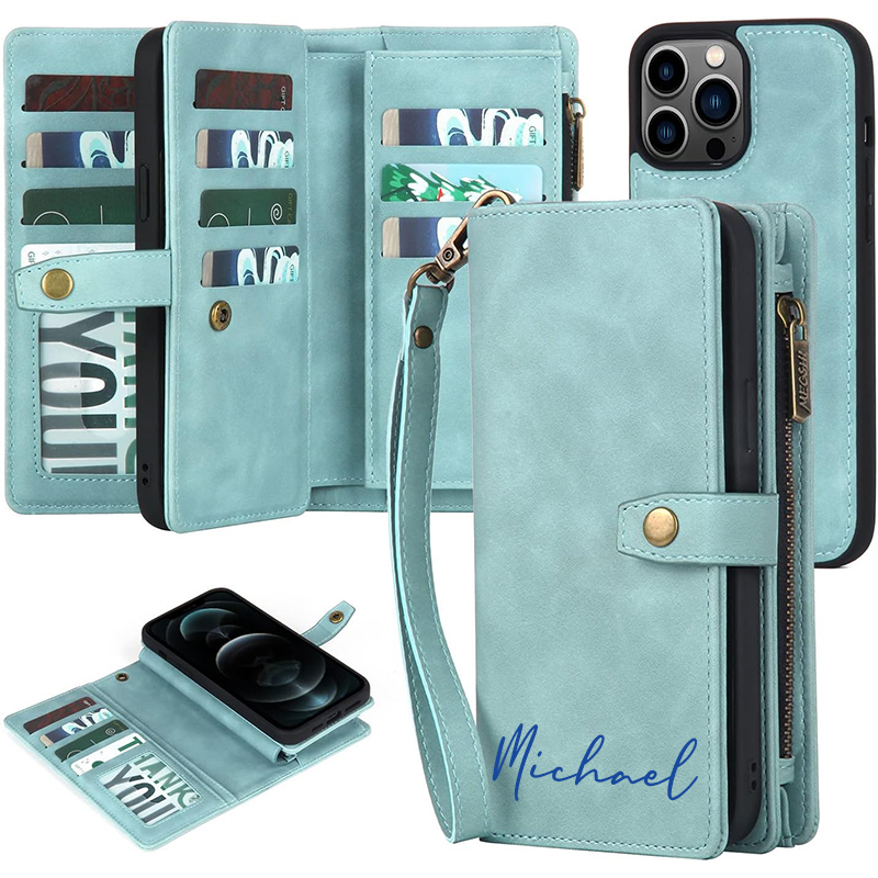 Personalised Monogram Detachable Magnetic Phone Wallet Case | OFCase133