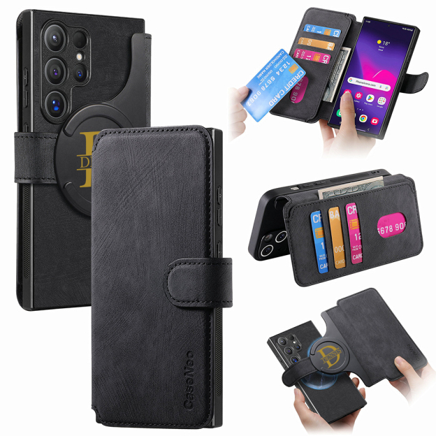 Personalised Monogram Detachable Magnetic Wallet Phone Case | OFCase136