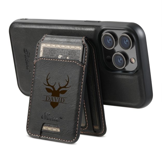 Personalised Monogram Detachable Magnetic Wallet Phone Case | OFCase137