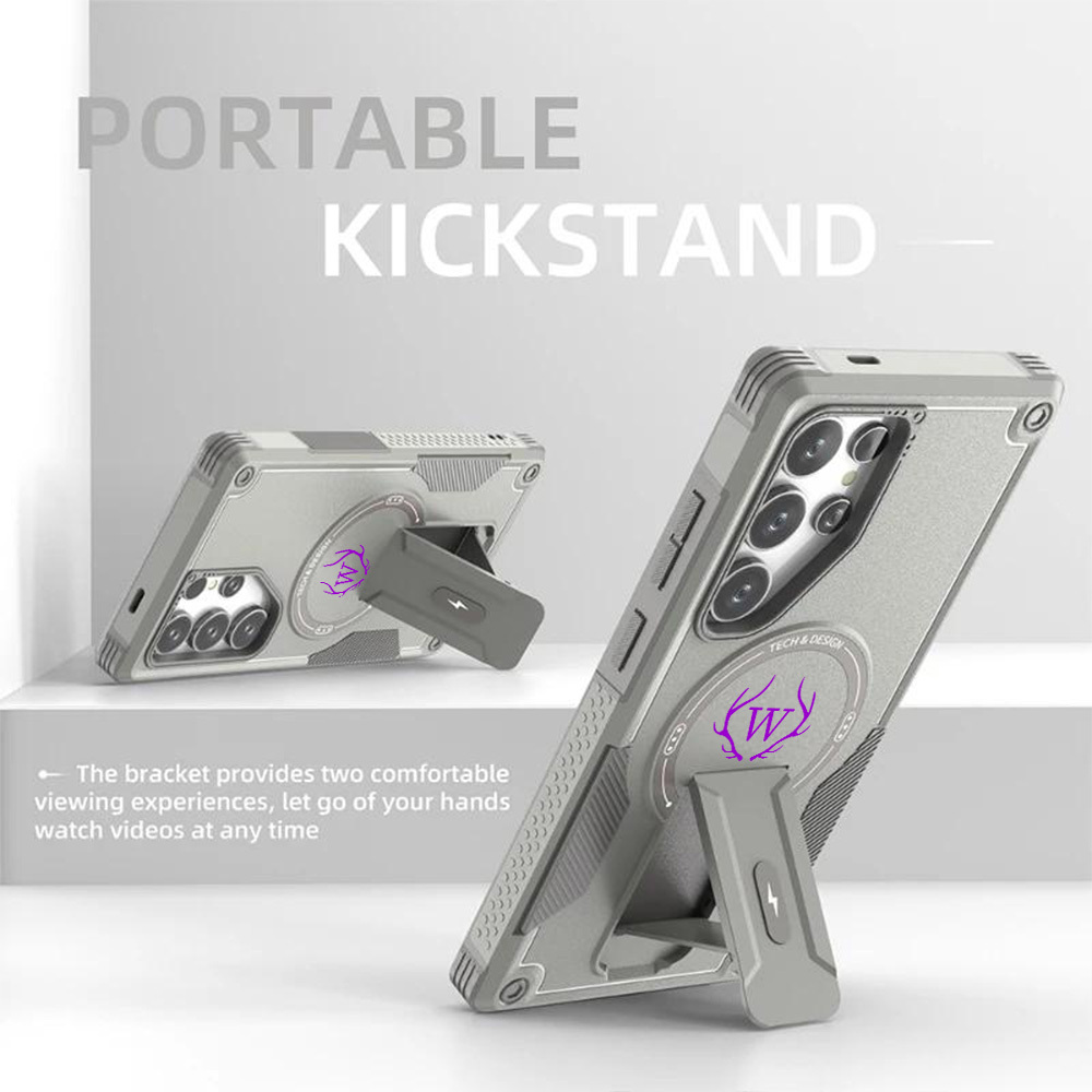 Personalized Monogram Magnetic Phone Case for iPhone and Samsung with Invisible Stand | OFCase159