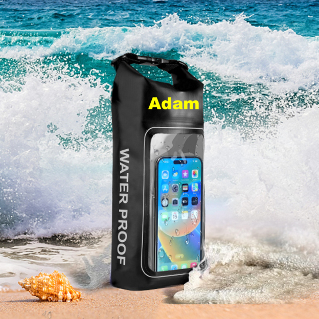 Personalized 2L Waterproof Phone Bag Backpack with Integrated Clear Phone Pouch | OFBag07