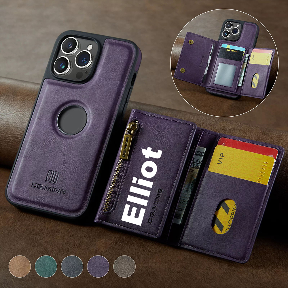 Personalized Leather 2-in-1 Detachable Magnetic Wallet Phone Case | OFCase147