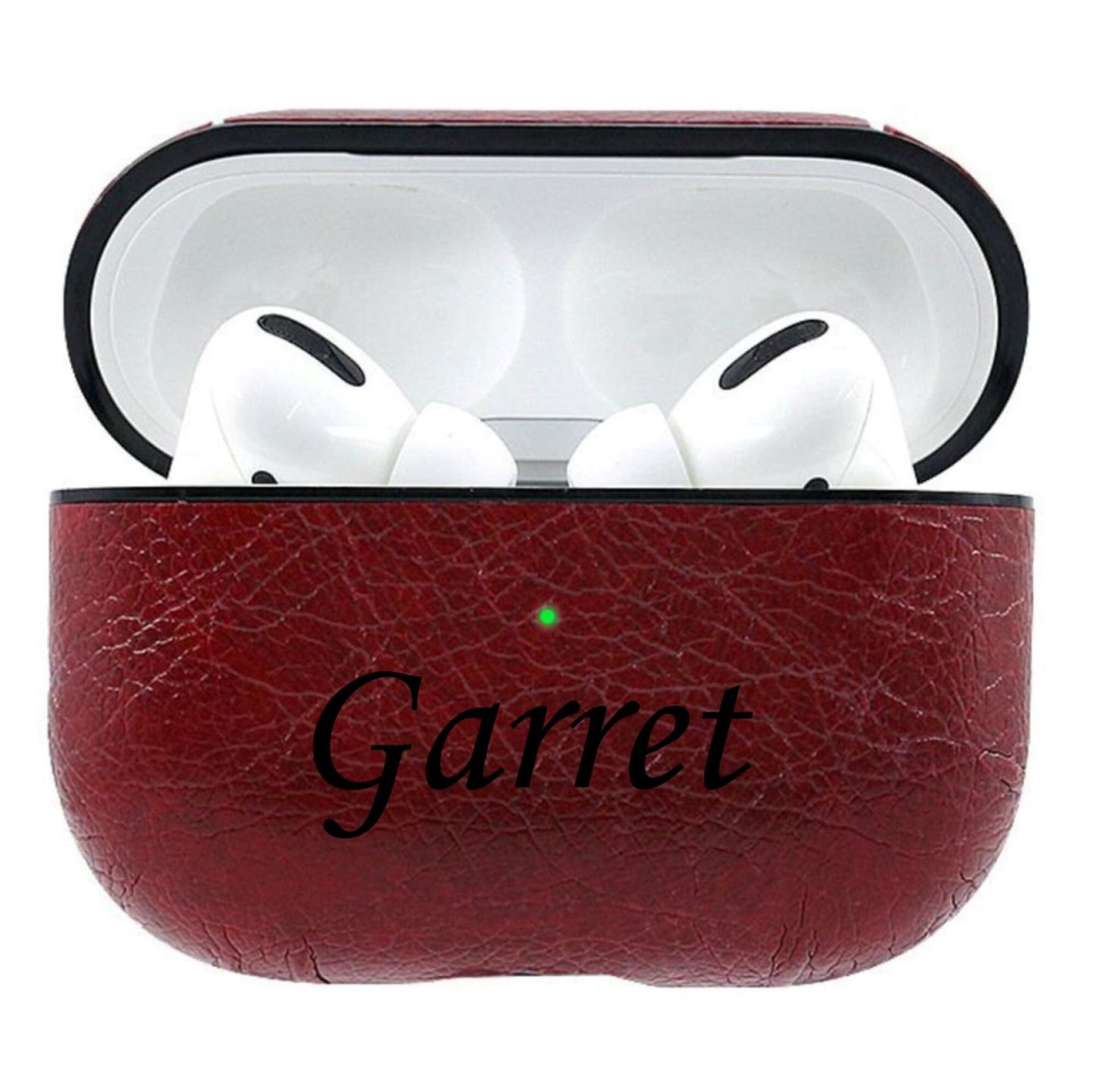 Personalized Engraved Leather AirPod Case with Clip Keychain | OFPod09