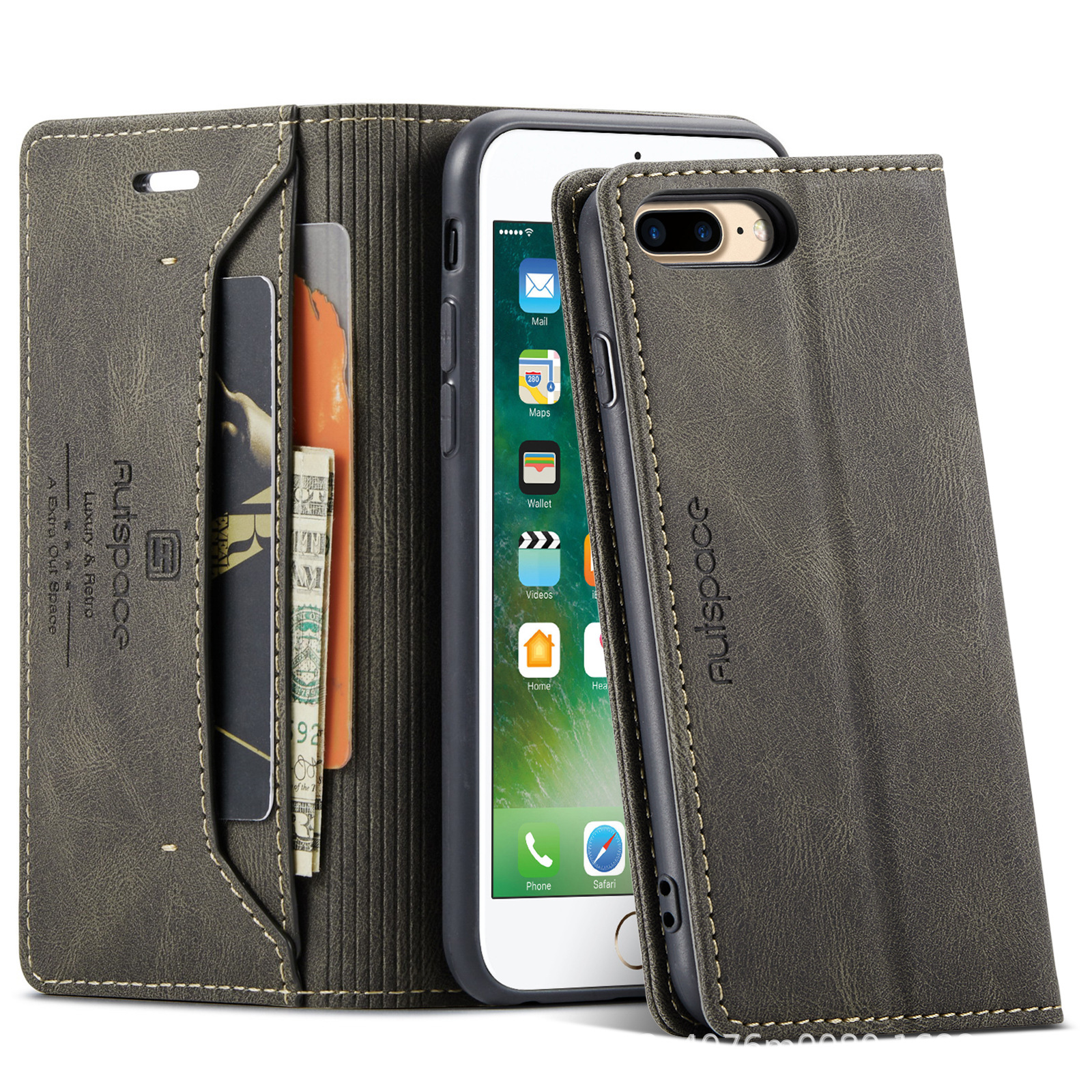 Personalised Monogram Card Holder Magnetic Wallet Phone Case | OFCase119