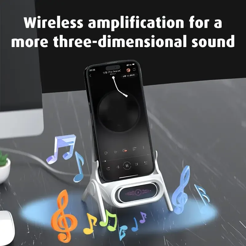 Personalized Chair Multifunctional Wireless Charger Station with Sound Amplifier & Phone Holder | OFCharger02