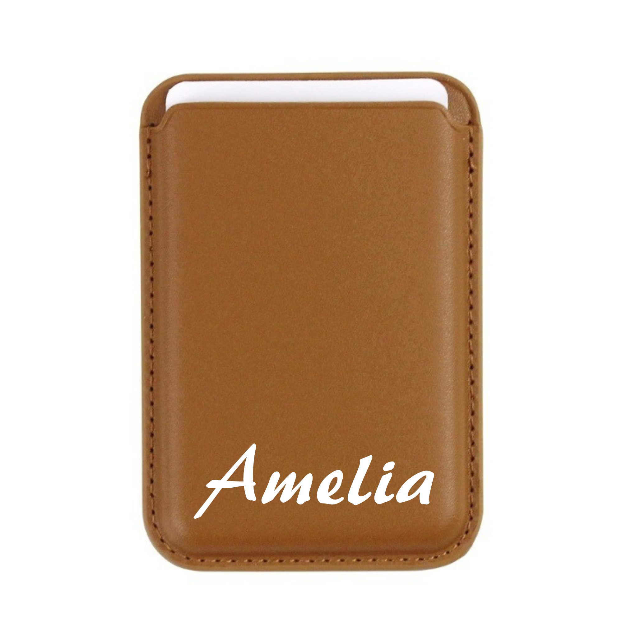 Personalized Leather Magnetic Card Holder for Phone | OFBag03