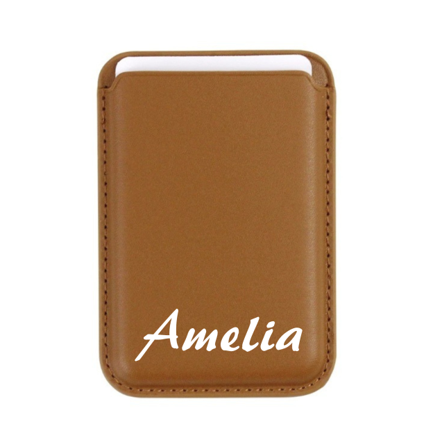 Personalized Leather Magnetic Card Holder for Phone | OFBag03