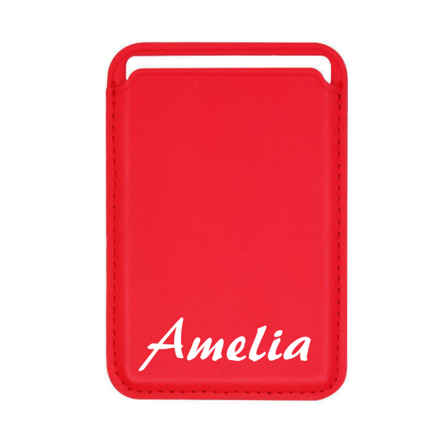 Personalized Leather Magnetic Card Holder for Phone | OFBag03