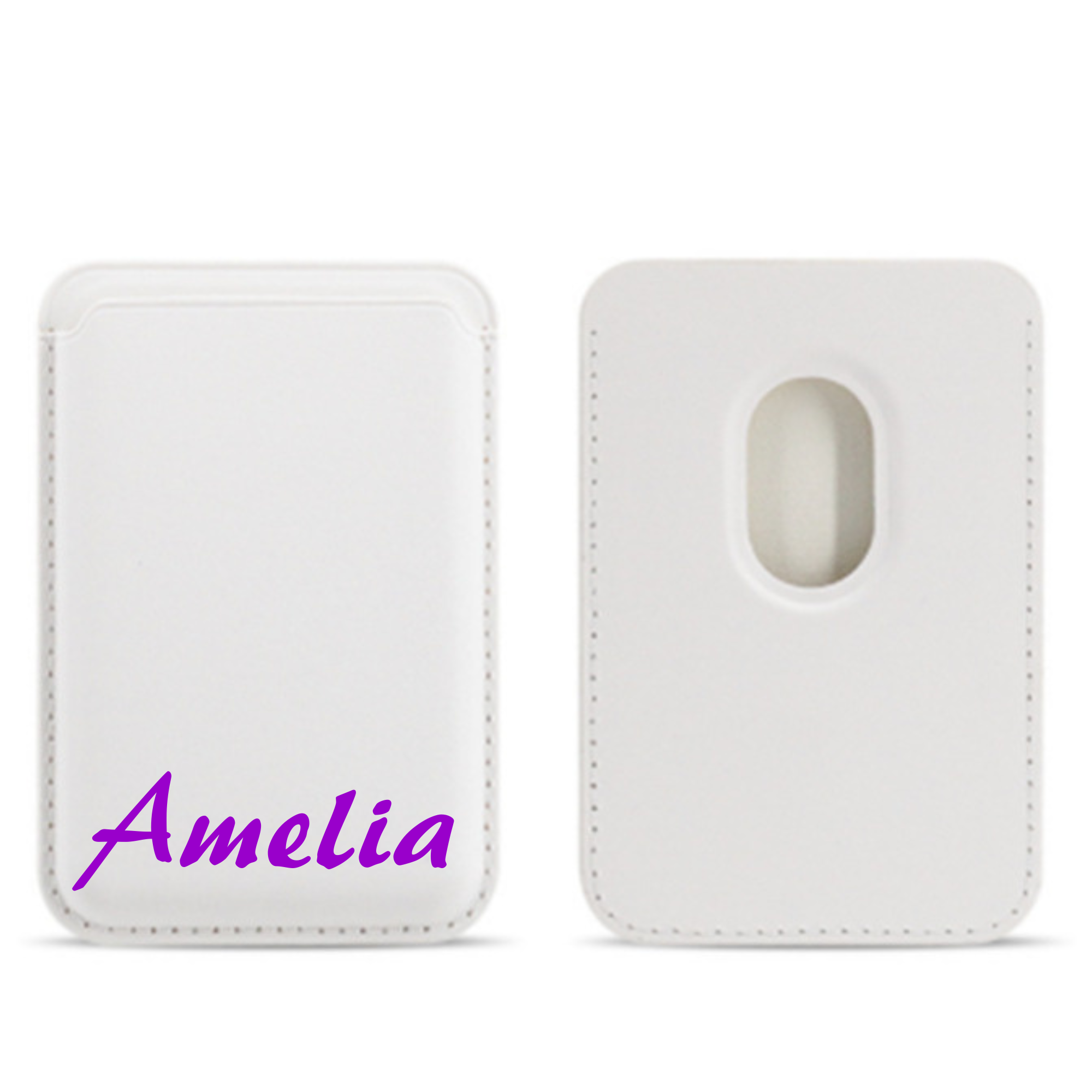Personalized Leather Magnetic Card Holder for Phone | OFBag03