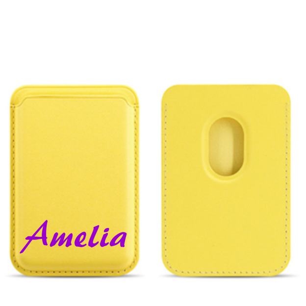Personalized Leather Magnetic Card Holder for Phone | OFBag03