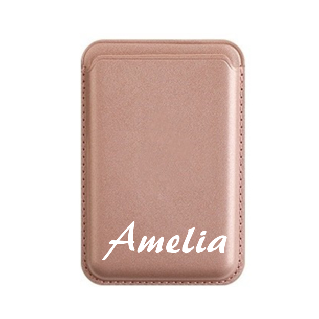 Personalized Leather Magnetic Card Holder for Phone | OFBag03