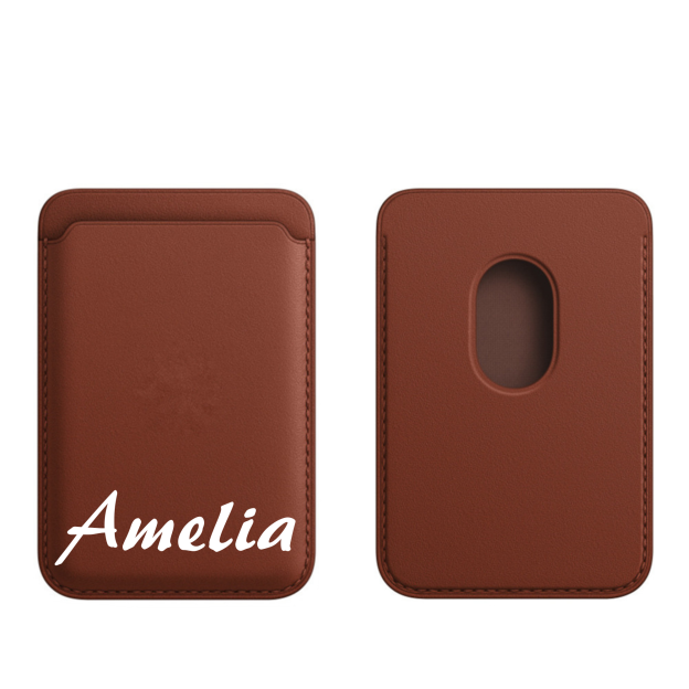 Personalized Leather Magnetic Card Holder for Phone | OFBag03