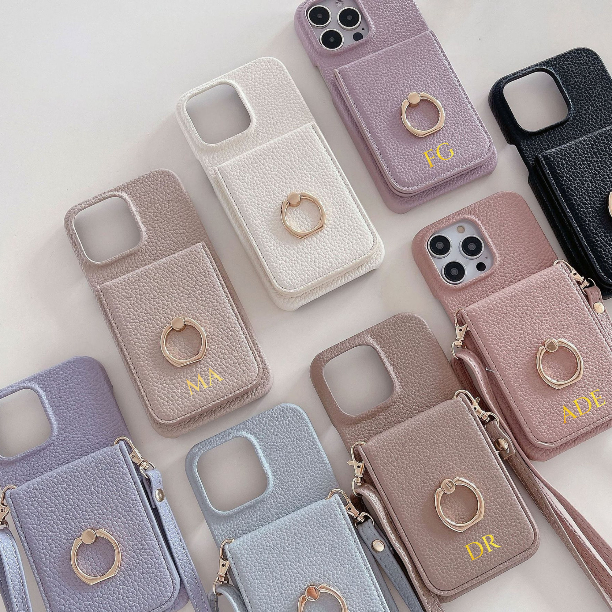 Personalized Leather Crossbody Phone Case with Card Slot | OFCase127