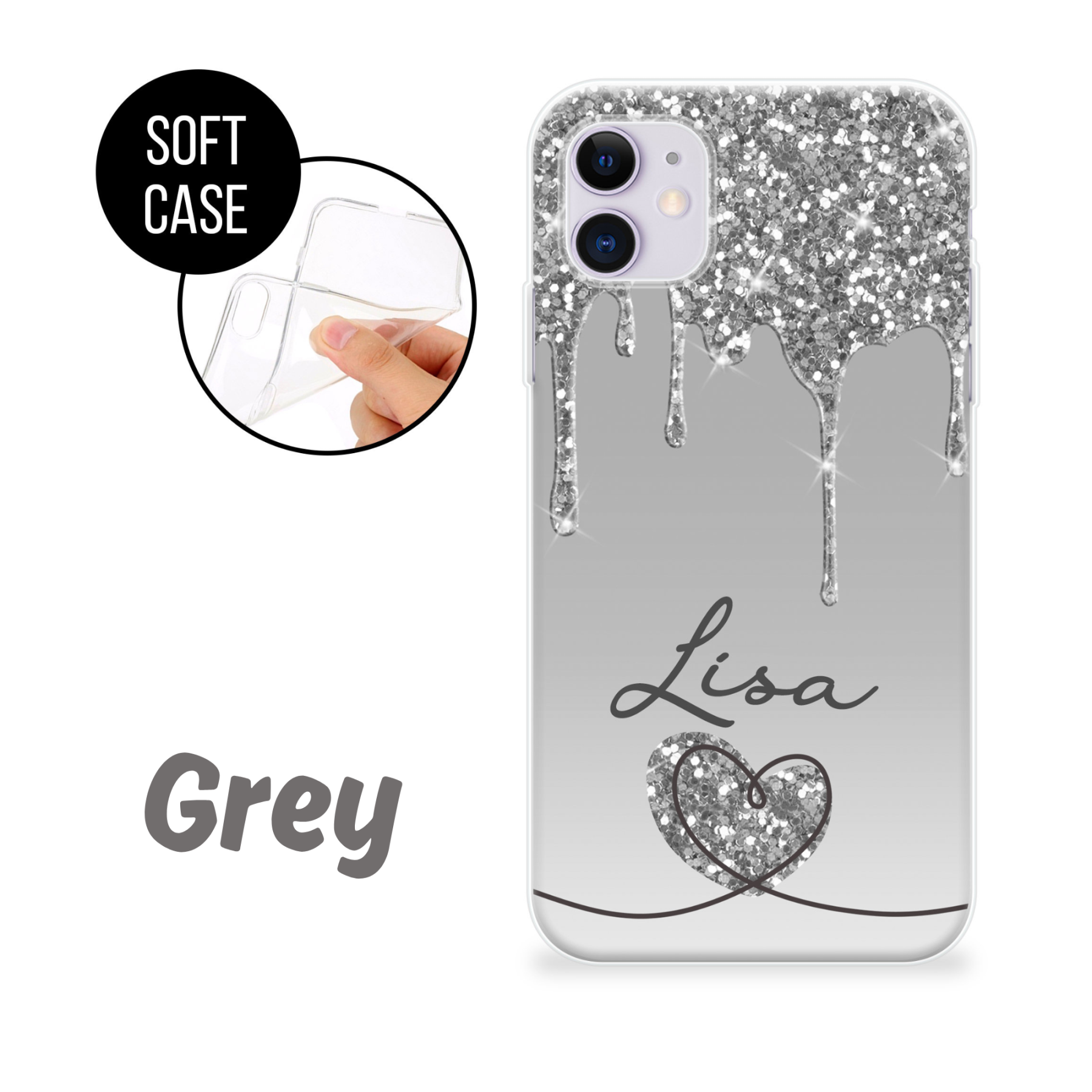 Personalized shining hearts Phone Cover Case | OFCase097