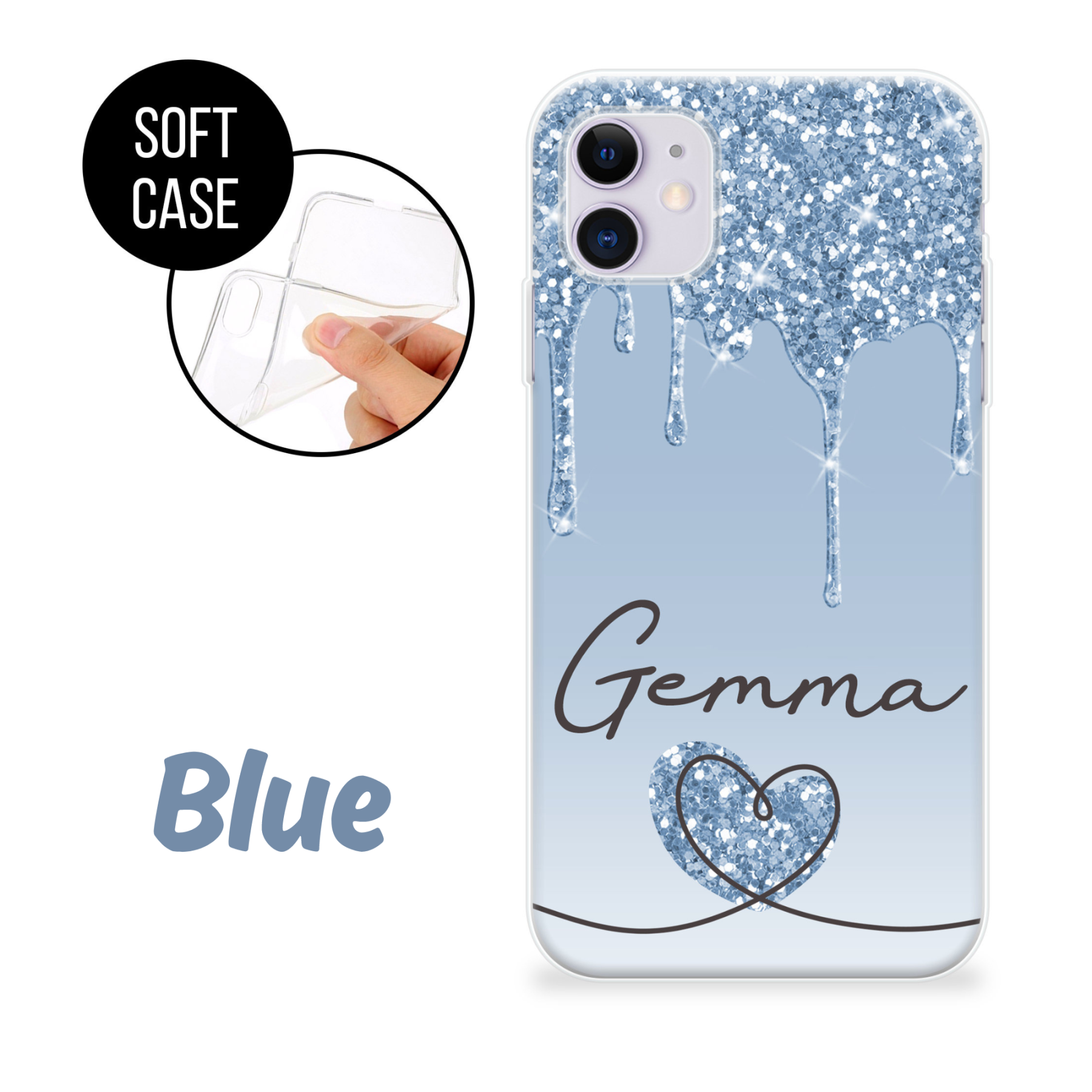 Personalized shining hearts Phone Cover Case | OFCase097