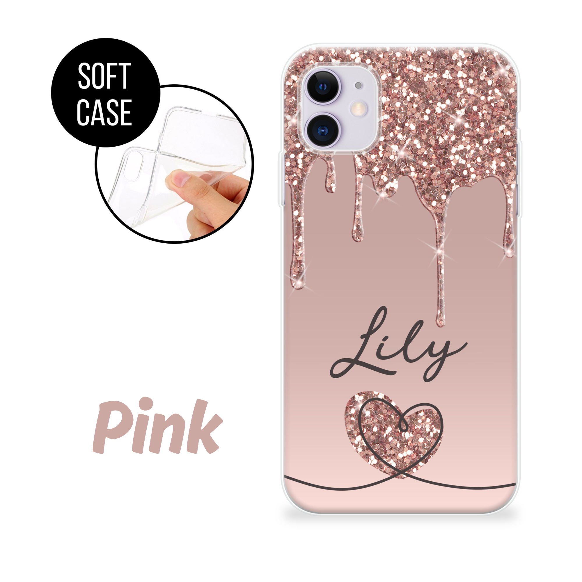 Personalized shining hearts Phone Cover Case | OFCase097