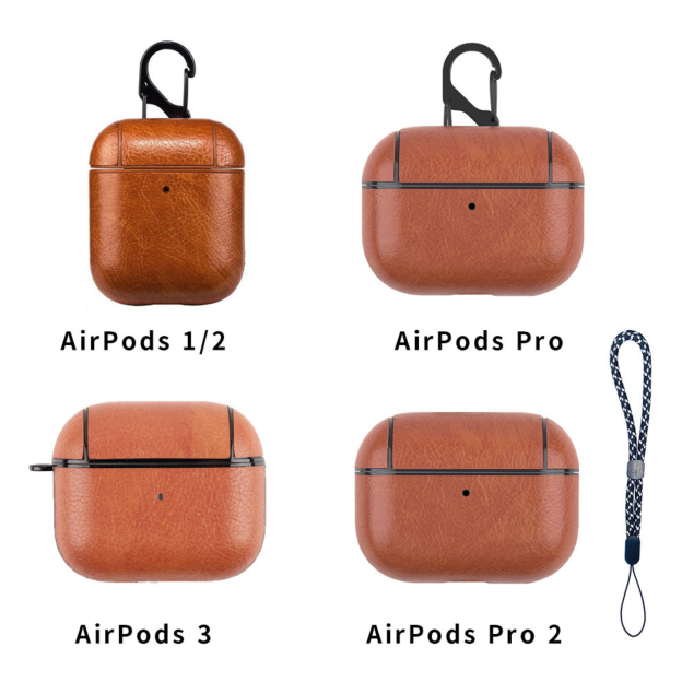 Personalized Engraved Leather AirPod Case with Clip Keychain | OFPod09