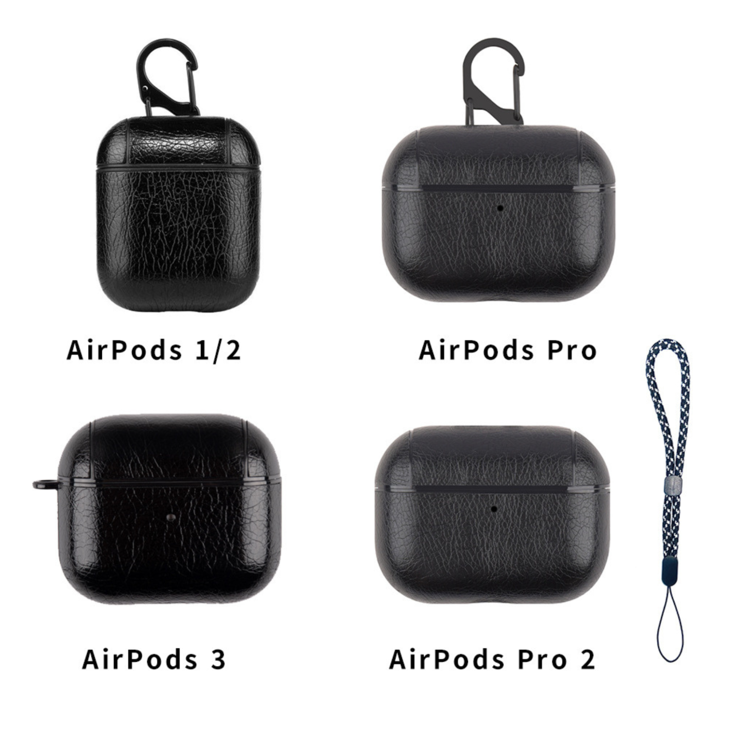 Personalized Engraved Leather AirPod Case with Clip Keychain | OFPod09