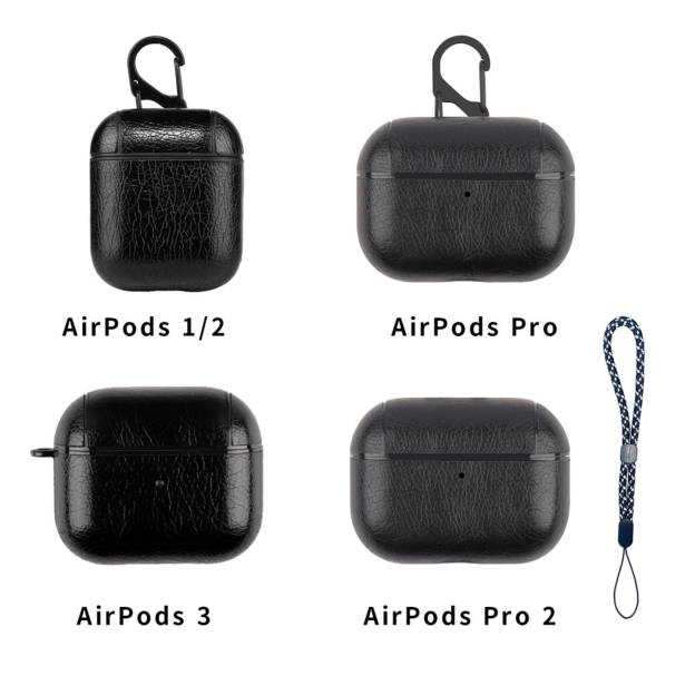 Personalized Engraved Leather AirPod Case with Clip Keychain | OFPod09