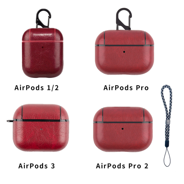 Personalized Engraved Leather AirPod Case with Clip Keychain | OFPod09