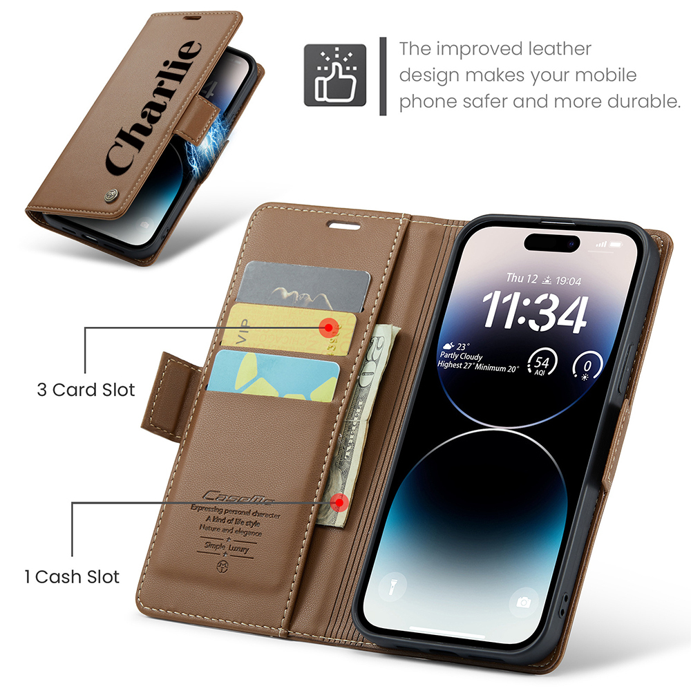 Personalised Monogram Magnetic Card Holder Wallet Phone Case for iPhone & Samsung & Google Pixel | OFCase154