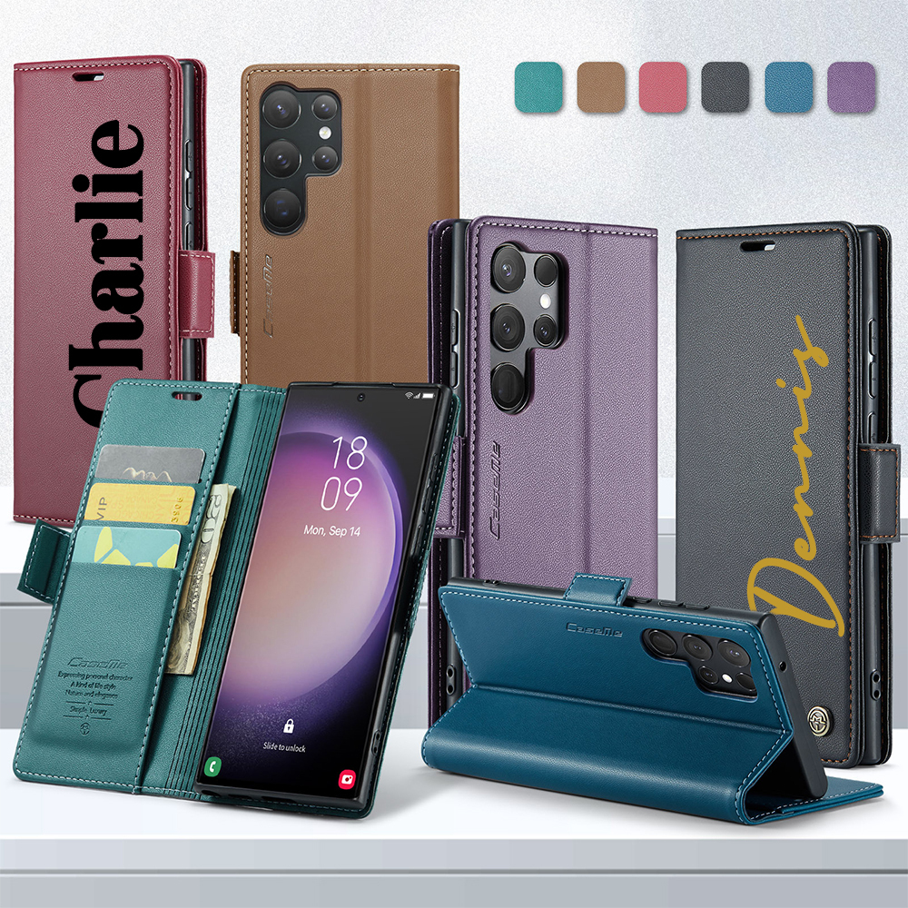 Personalised Monogram Magnetic Card Holder Wallet Phone Case for iPhone & Samsung & Google Pixel | OFCase154