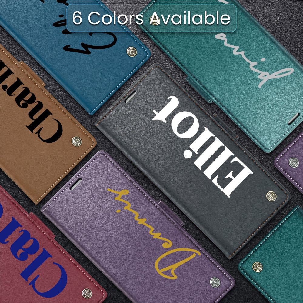 Personalised Monogram Magnetic Card Holder Wallet Phone Case for iPhone & Samsung & Google Pixel | OFCase154