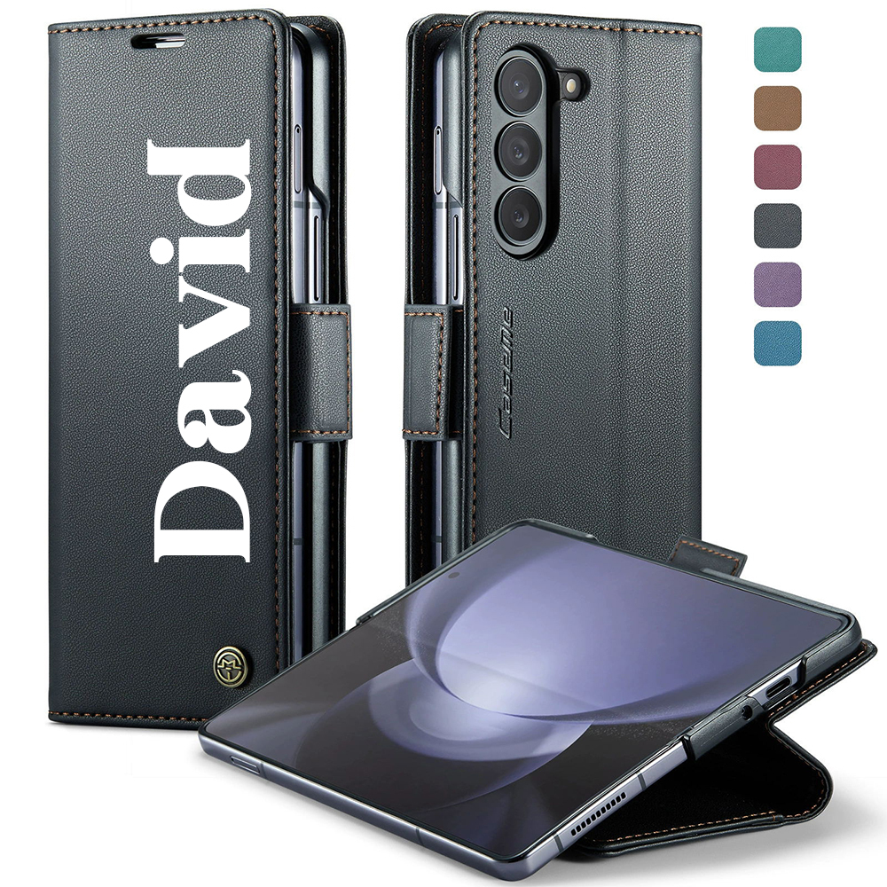 Personalised Monogram Magnetic Card Holder Wallet Phone Case for iPhone & Samsung & Google Pixel | OFCase154