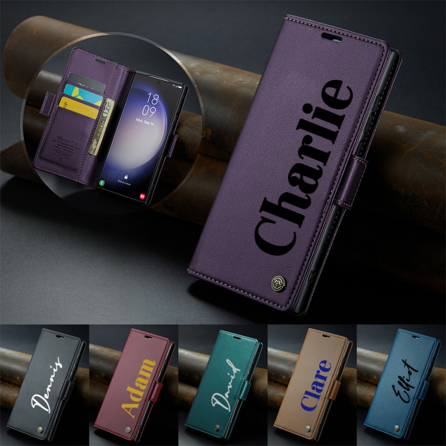 Personalised Monogram Magnetic Card Holder Wallet Phone Case for iPhone & Samsung & Google Pixel | OFCase154