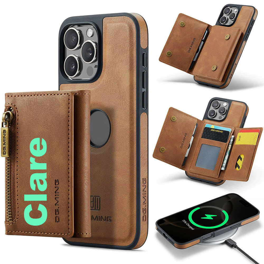 Personalized Leather 2-in-1 Detachable Magnetic Wallet Phone Case | OFCase147