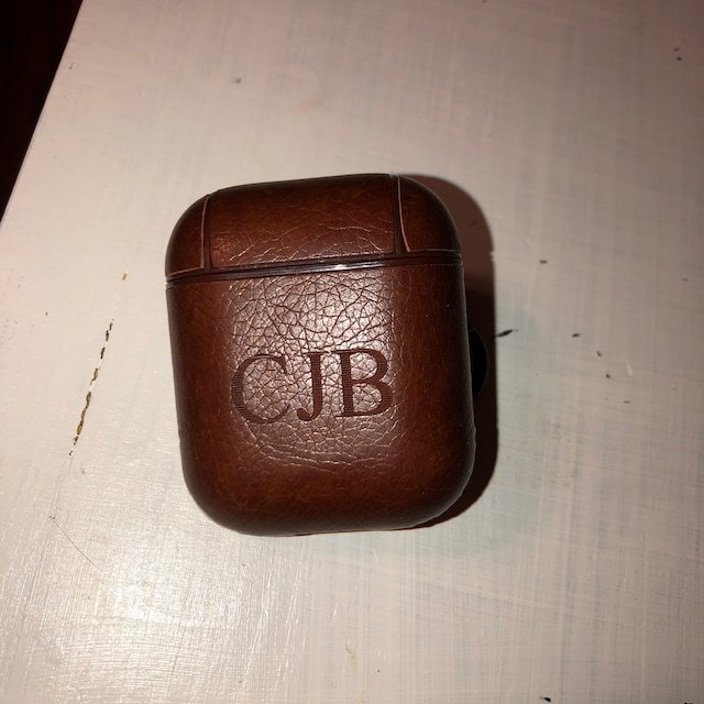 Personalized Engraved Leather AirPod Case with Clip Keychain | OFPod09