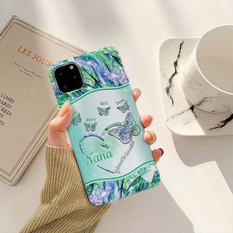 Personalized Butterflies Blessed to be called Nana Mama Phone Cover Case | OFCase107