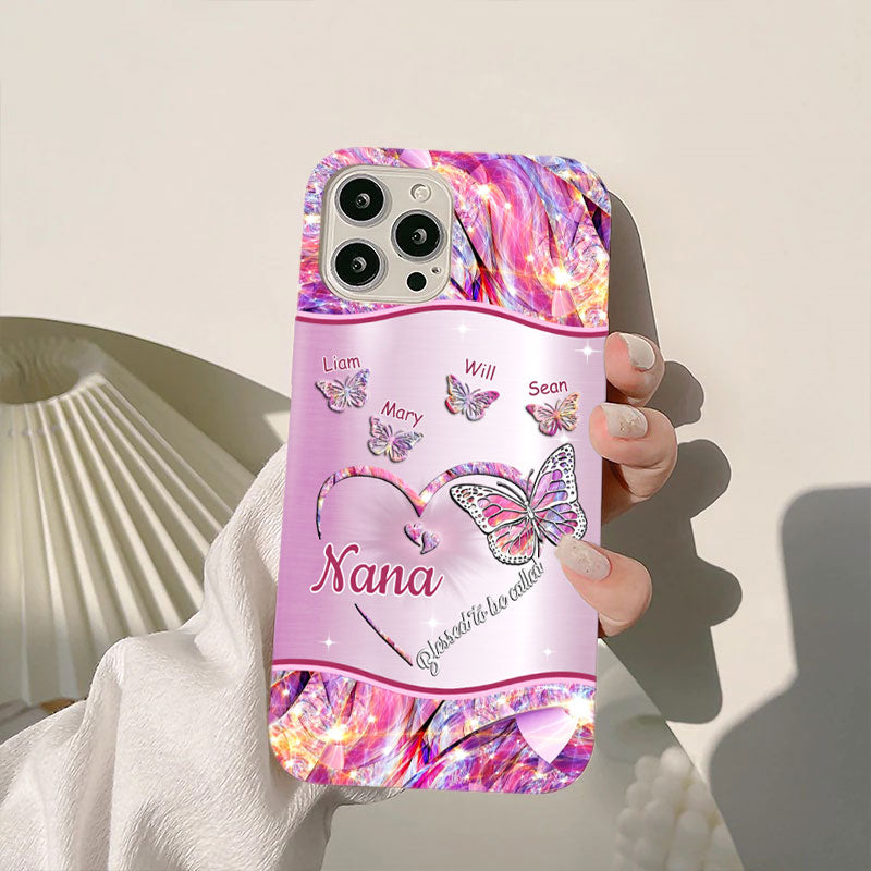 Personalized Butterflies Blessed to be called Nana Mama Phone Cover Case | OFCase107
