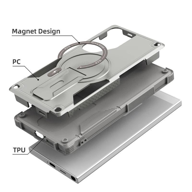 Personalized Monogram Magnetic Phone Case for iPhone and Samsung with Invisible Stand | OFCase159