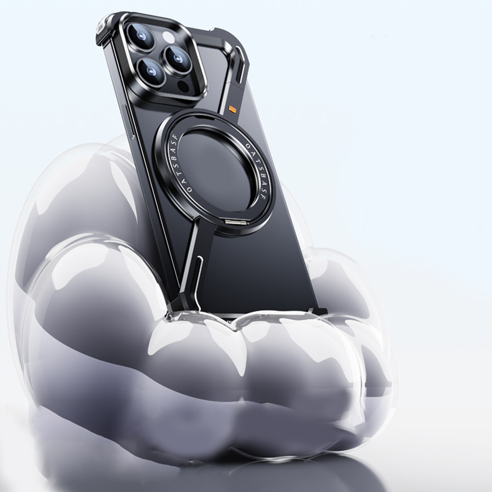 360° Rotation Kickstand MagSafe Aluminum Metal Frameless Z Design Bumper Phone Case for iPhone & Samsung Phone | OFCase158