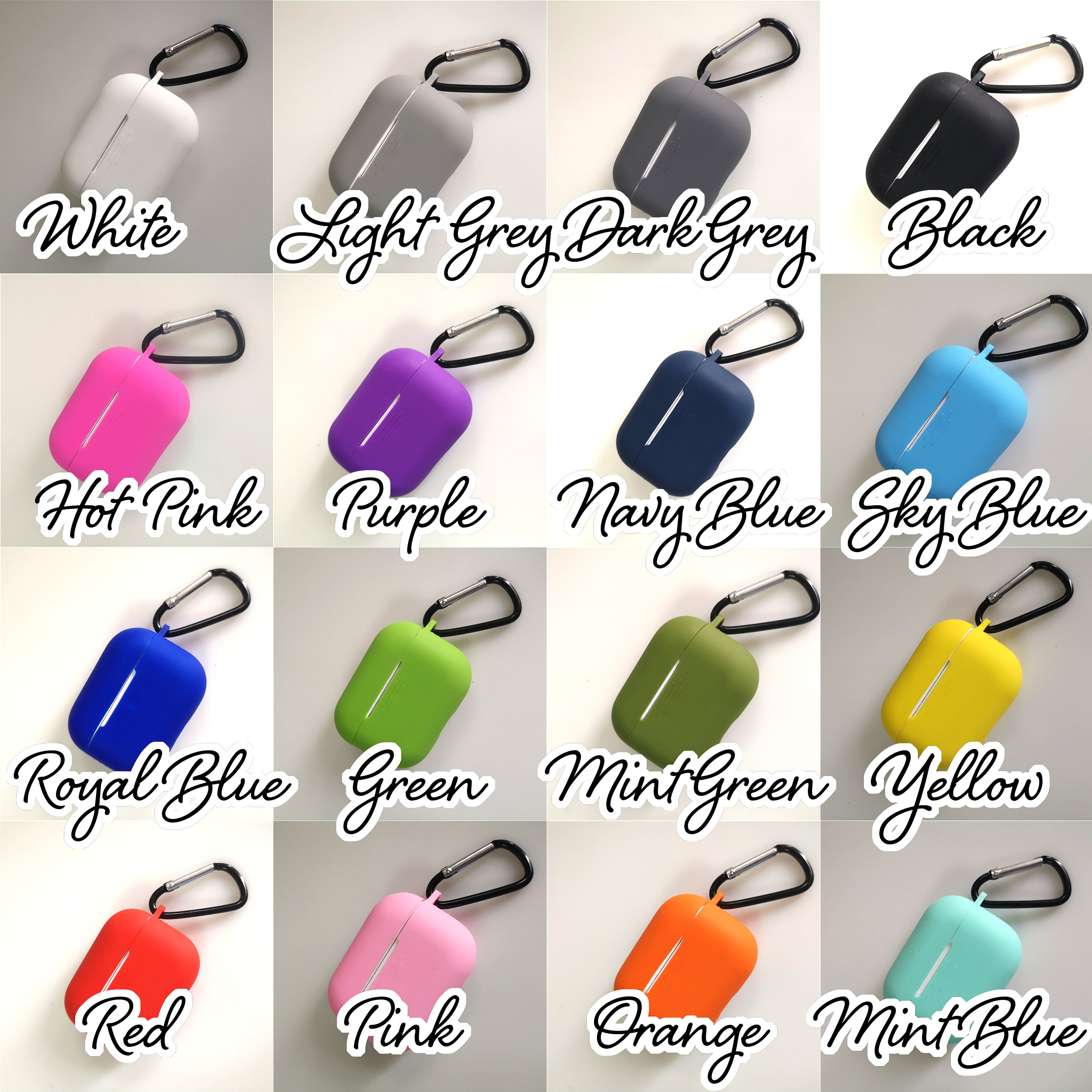 Personalized Silicone AirPod Case with Clip Keychain | OFPod08