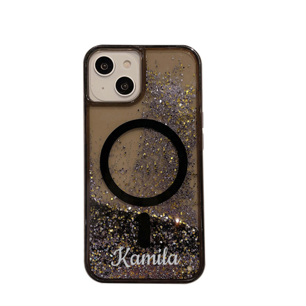 Personalized Magnetic Liquid Quicksand Glitter Bling iPhone Case | OFCase148
