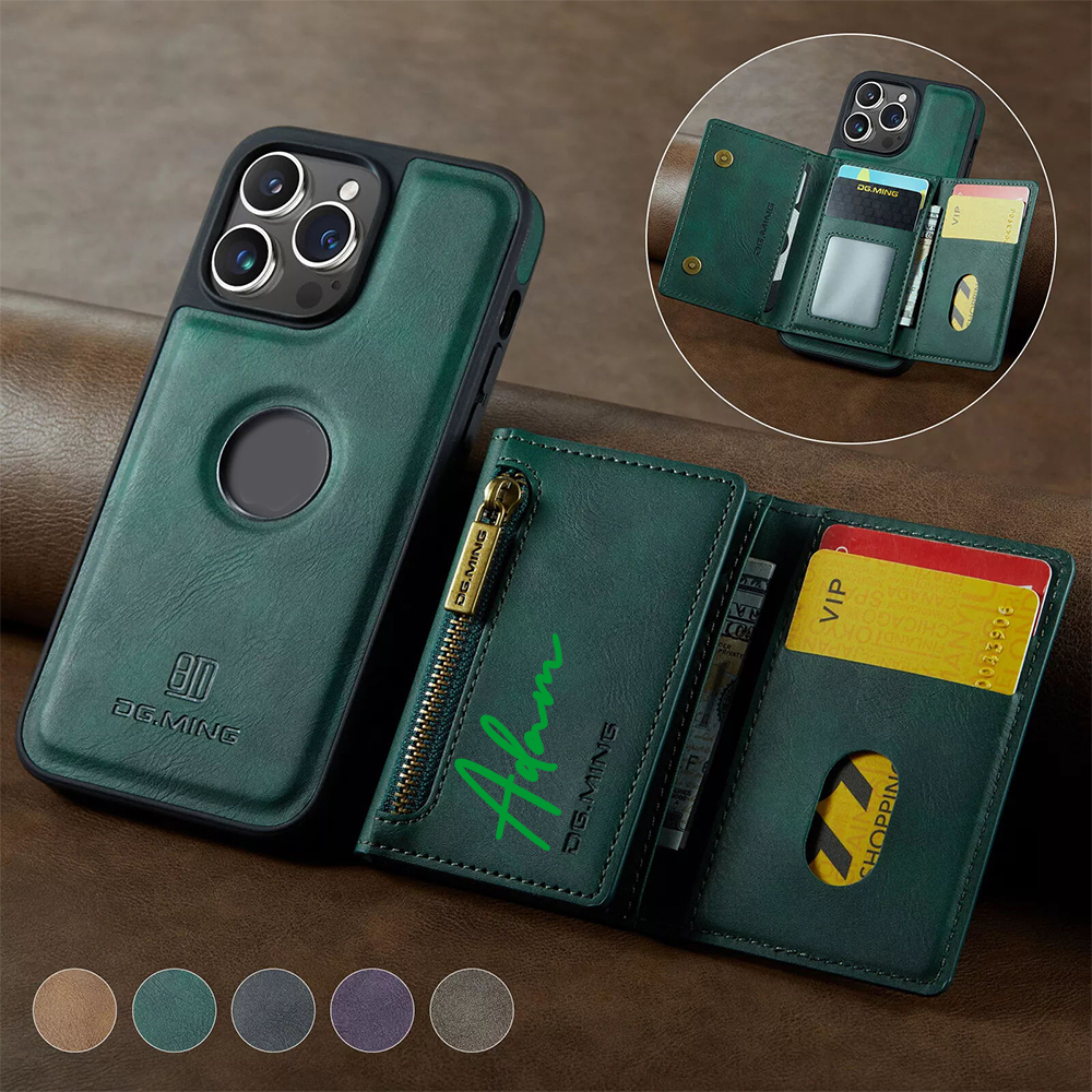 Personalized Leather 2-in-1 Detachable Magnetic Wallet Phone Case | OFCase147