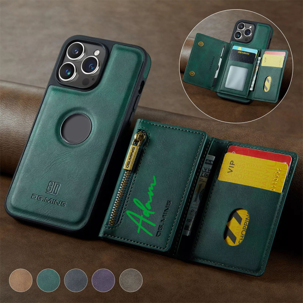 Personalized Leather 2-in-1 Detachable Magnetic Wallet Phone Case | OFCase147